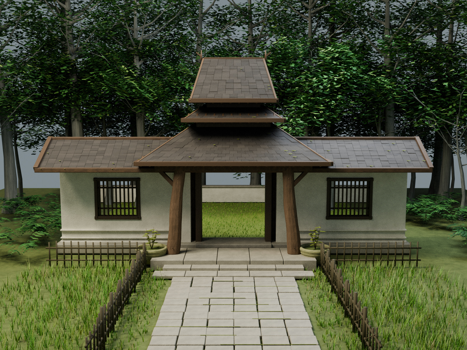 早期门亭 Blender 实际渲染